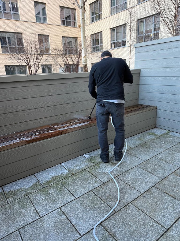 HCME cleaner working on a terrace